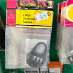 W4 3 digit combination lock