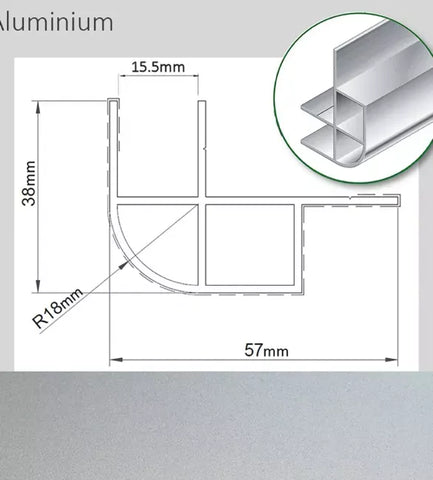 Locker Door Profile 57x38x2200mm (colour options)