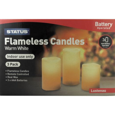Status 3 X Flameless Candles (6 Packs)