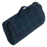 Luxury Blue Tweed Picnic Blanket