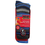 Mens lightweight thermal insulated striped socks (assorted colours)