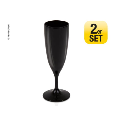 Camp4 Champagne Glasses, Black, 2 Per Pack