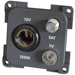 CBE 12v + TV + SAT socket grey