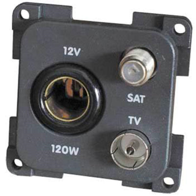 CBE 12v + TV + SAT socket grey