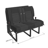 RIB Altair Bed 112cm T7 Black fabric with Isofix. 105 degree handle / 140x200 cut out