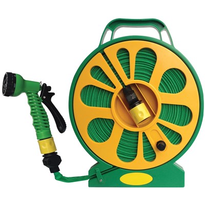 Lay flat 50ft Garden hose with spray gun Motorhome Caravan