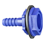 10mm Straight Connector (3/4 B.S.P) Blue c/w Nut  Washer