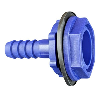 10mm Straight Connector (3/4 B.S.P) Blue c/w Nut  Washer