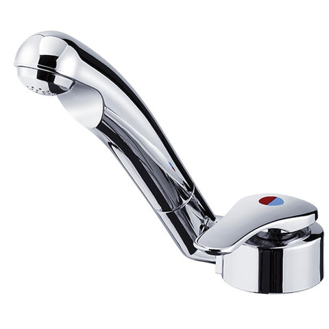 Keramik Samba mixer tap with 25cm flexi hose with barbed ends and 39mm hole size