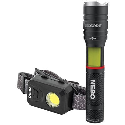NEBO Combo Pack Tac Slyde Torch 150 Lumen Headtorch
