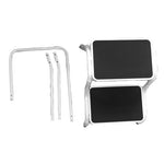 Double step with handrail in caravan white