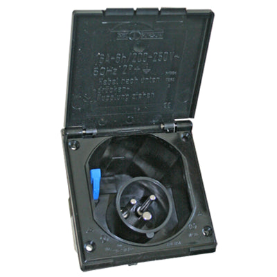 Fawo Black 240V Flush Mains Inlet