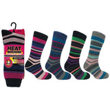 Ladies Thermal Insulated Striped Socks (Assorted Colours)