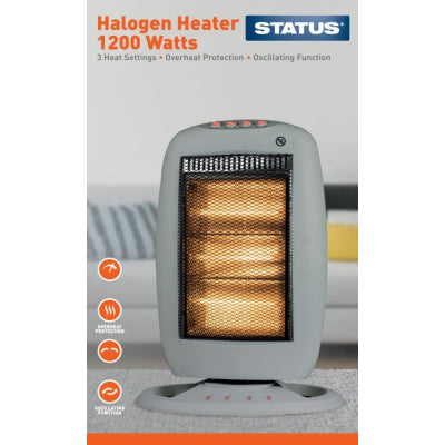 Status 1200W Halogen Heater Grey