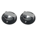 Thetford Chrome and Black Replacement knobs 2 pack
