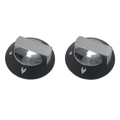 Thetford Chrome and Black Replacement knobs 2 pack