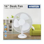 Status 16 White Desk Fan