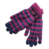 Ladies striped thermal insulated gloves (assorted colours)