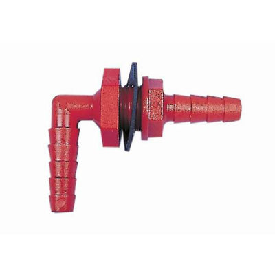 Ckw Red Bulkhead Fitted Barbed Both Ends