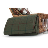4 Person Classic Green Tweed Fitted Hamper