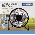 Status 4 USB Mini Fan Black (4 pack)