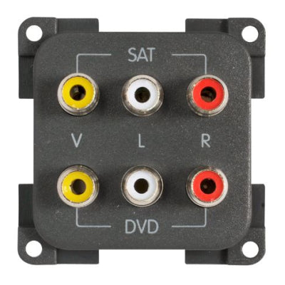 Cbe Grey 6 Rca Socket Dvd+ Sat