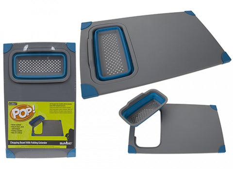 Pop Chopping Board With Folding Colander