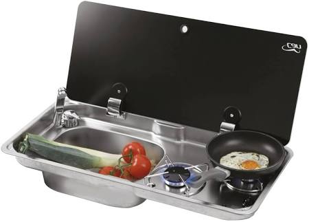 CAN FL1780 Two Burner Campervan Hob/Sink Combi (LH Sink)