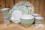 Petites Fleurs 16pc Melamine Dinner Set melamine