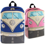 Official VW T1 Camper Van Kids School Backpack Pink Blue