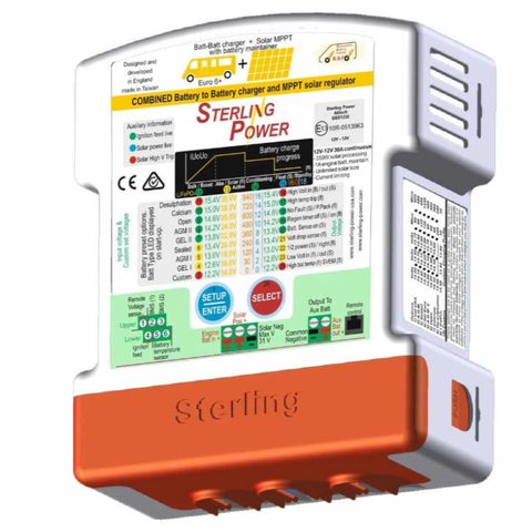 Sterling 30a Battery to Battery Charger With Solar Charger