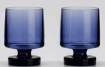 2pk blue heavy base stacking goblets